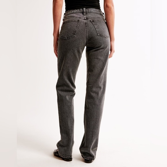 Abercrombie & Fitch Mid Rise Straight Jean, Dark Gray, Size 26/2L - Picture 4 of 10